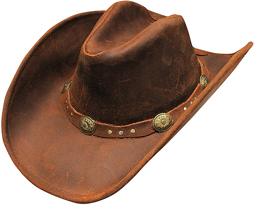 MINNETONKA "THE SILVERTON  LEATHER OUTBACK HAT" EGX^nbg
