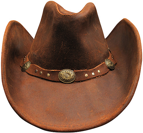 MINNETONKA "THE SILVERTON  LEATHER OUTBACK HAT" EGX^nbg