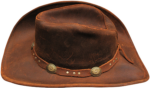 MINNETONKA "THE SILVERTON  LEATHER OUTBACK HAT" EGX^nbg
