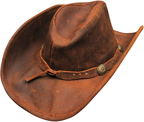 MINNETONKA "THE SILVERTON  LEATHER OUTBACK HAT" EGX^nbg