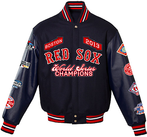 BOSTON RED SOX 2013 WORLD SERIES CHAMPIONS WOOL/FAUX LEATHER JACKET