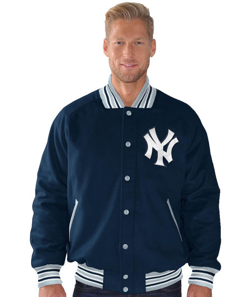 NEW YORK YANKEES G-III SPOSTS BY CARL BANKS NAVY GRAND SLAM VARSITY JACKET